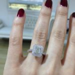 Diamond halo engagement rings by Kalfin Jewellery