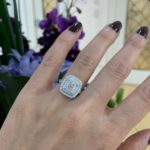 cushion cut double halo diamond engagement ring melbourne