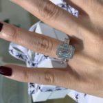 emerald cut diamond halo engagement rings melbourne