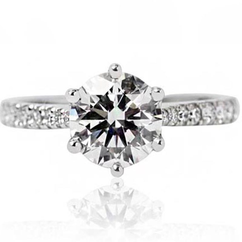 18CT brilliant cut white gold diamond engagement ring