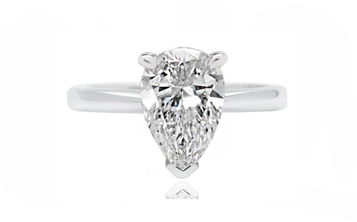 Stella pear shape white gold diamond engagement ring
