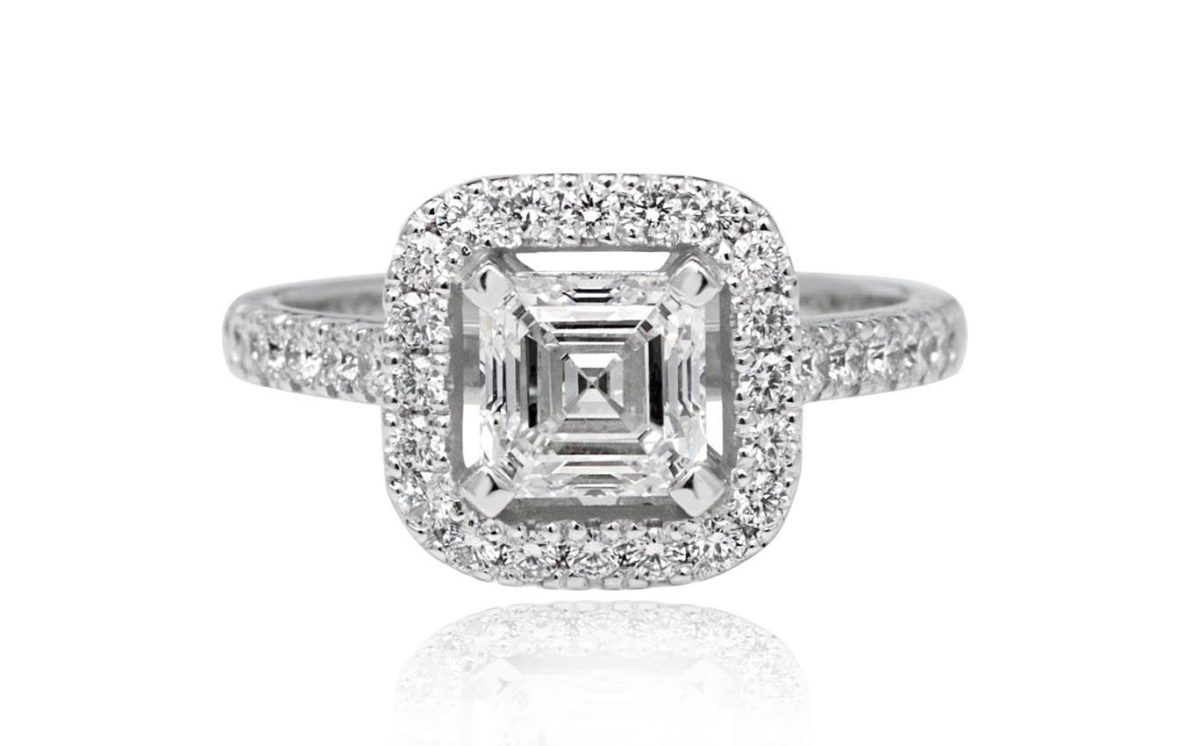 Ash white gold diamond engagement ring