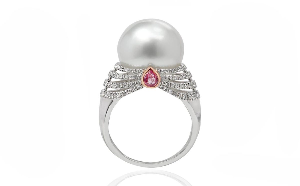 COLETIA Pearl diamond white gold ring
