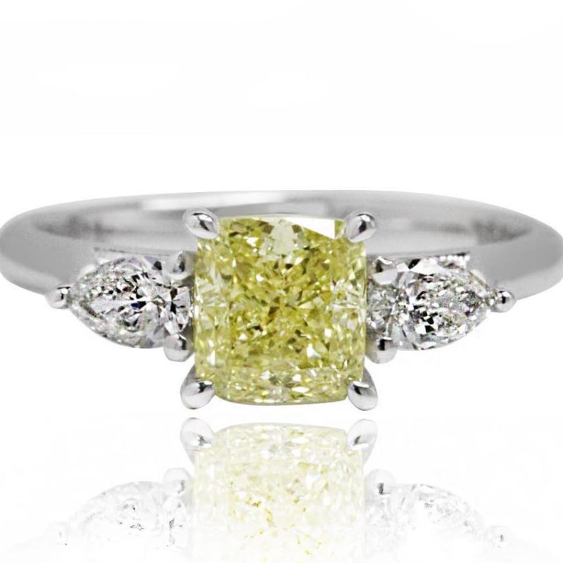 ELLE yellow diamond white gold diamond engagement ring