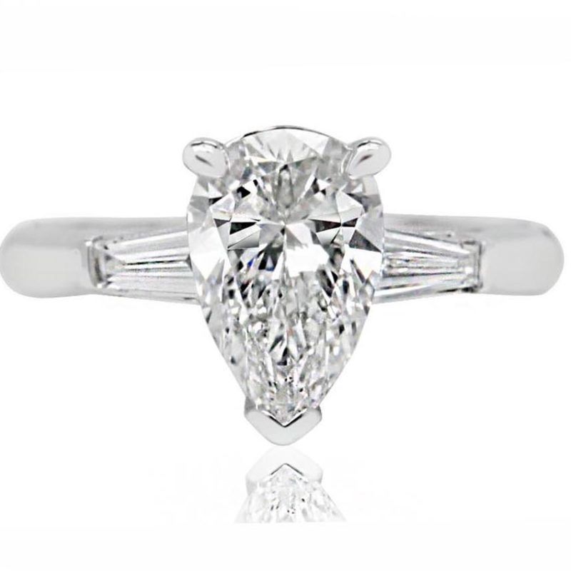 Manolya pear shape white gold diamond engagement ring