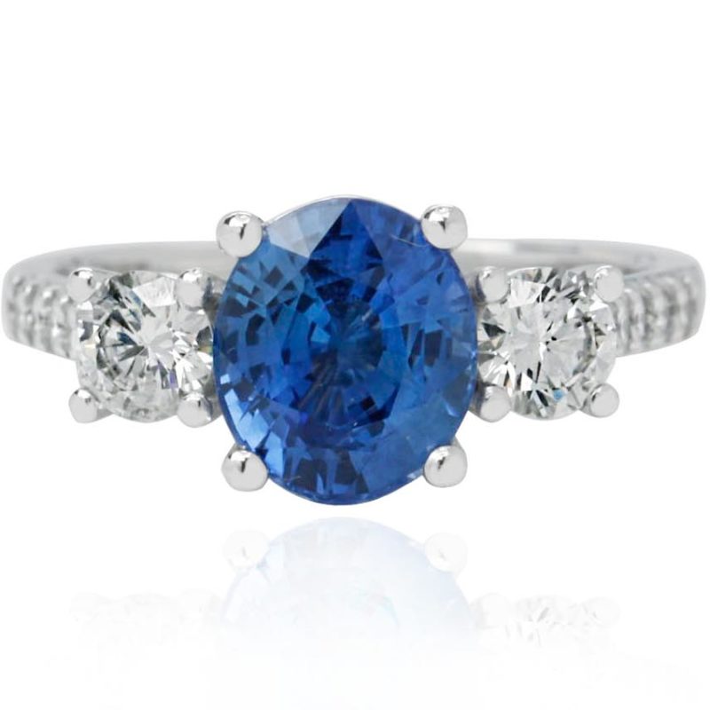 Mallows Sapphire White gold diamond engagement ring