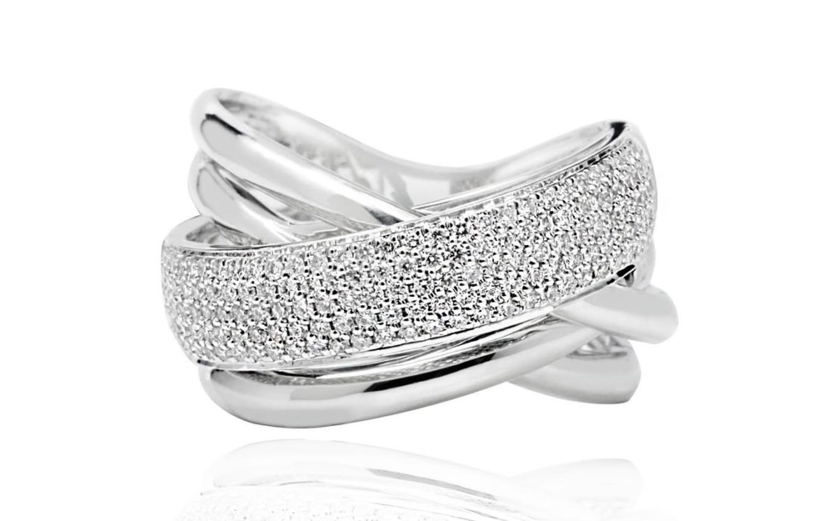 Michelle Dress ring white gold with diamonds