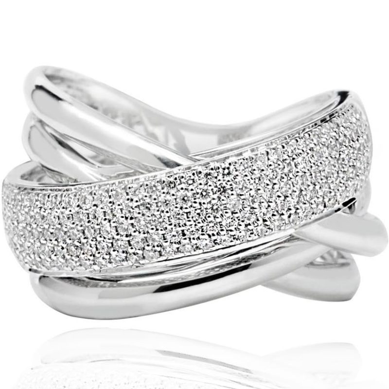 Michelle Dress ring white gold with diamonds
