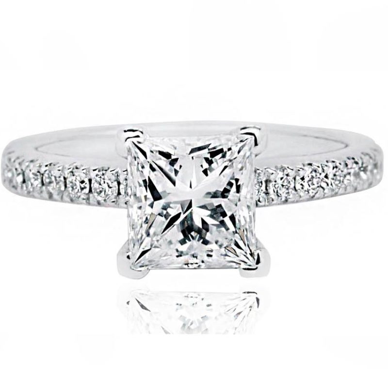 Princess Cut 18CT white gold diamond engagement ring