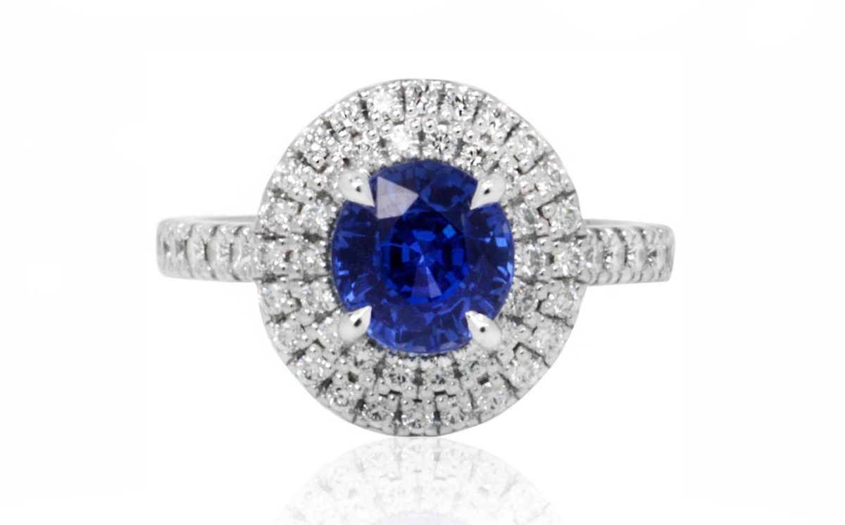 Willa white gold ring with sapphire