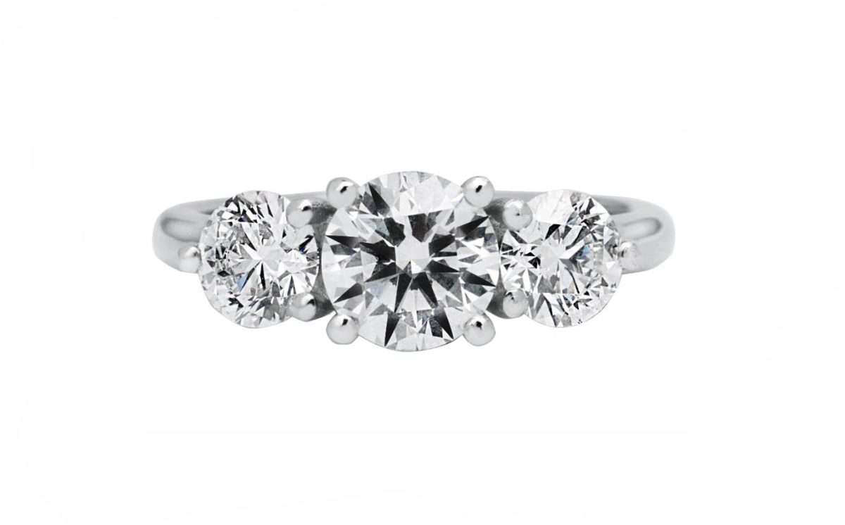 trilogy diamond engagement ring white gold